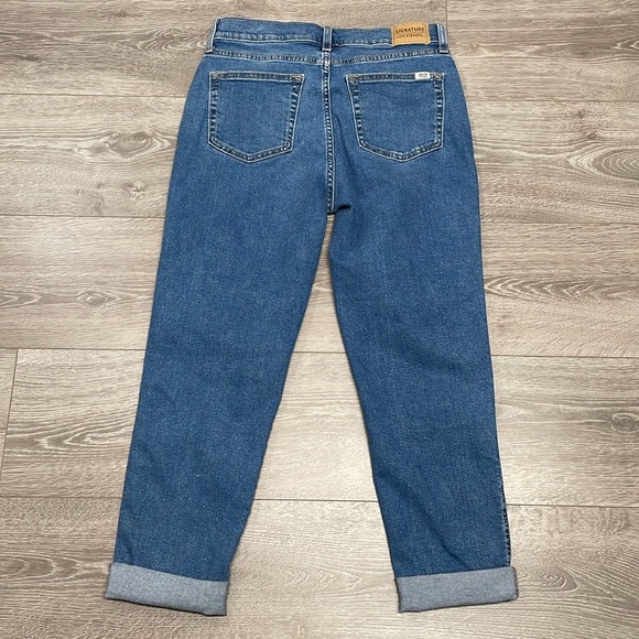 Signature by Levi Strauss Heritage Boyfriend Distressed Patch Denim Jeans 4 W27 - Picture 15 of 15